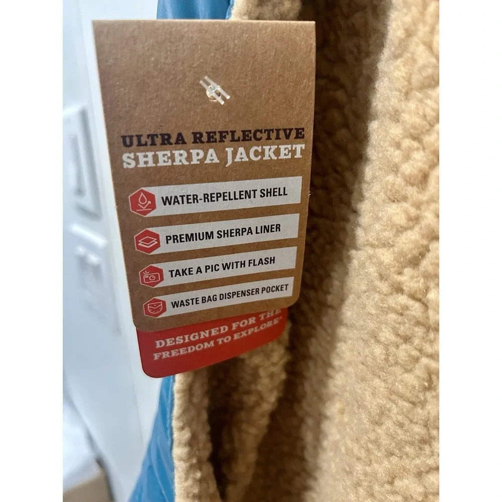 Arcadia Trail Dog Ultra Reflective Sherpa Jacket Teal Sz XX-Large‎ 42